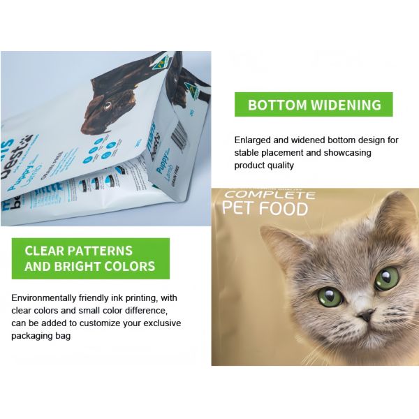 5L Bentonite Cat Litter Flat Bottom Bag with Clear Window & Handle - Heavy-Duty Stand-Up Pouch for Pet Litter