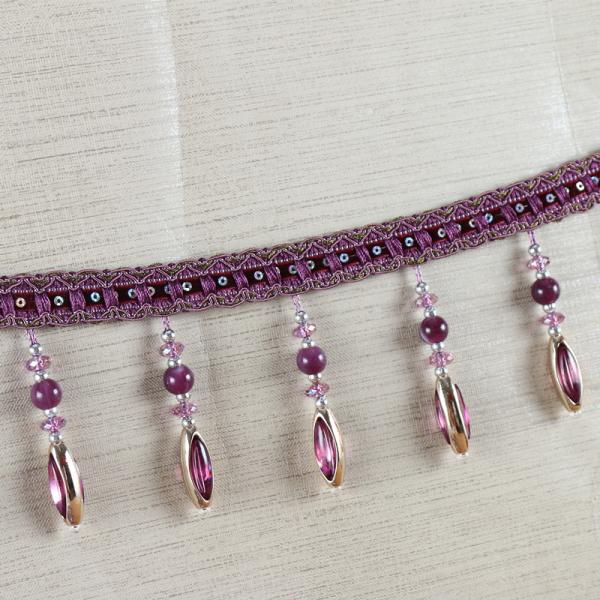 Handmade fashionable chain beads lace tassels fringes for curtain/sofa/pillow decoration