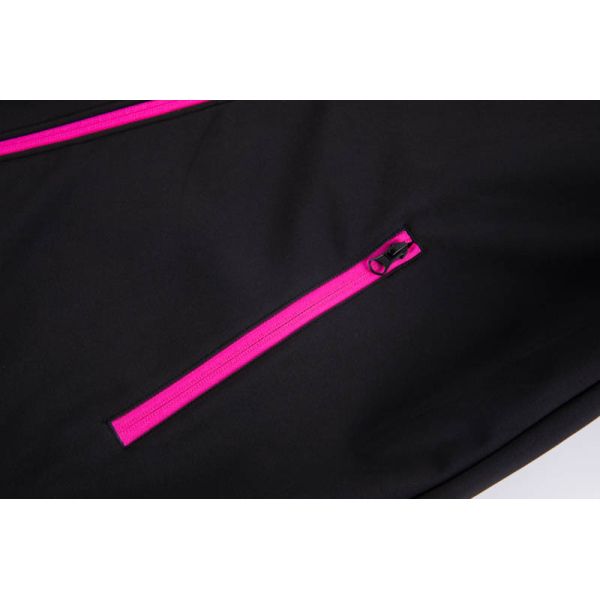 Softshell Jacket with Neon Contrast Zippers, Fleece Backing, and Light Water-Repellent for Outdoor Wear