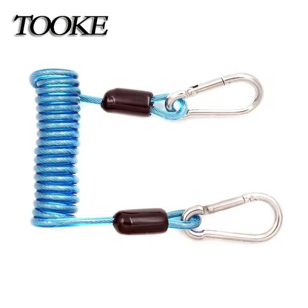 Underwater Flexible Diving Spring Coil Lanyard For Scuba Swimming