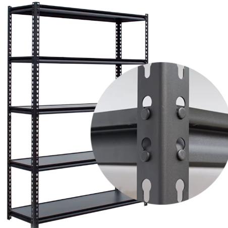 Étagère à rivets multicouches sans boulons Étagère de stockage électronique commerciale Slotting angulaire tout métal