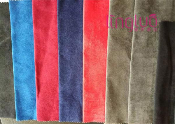 Textile Colorful Plain Suede Sofa Fabric OEM Service With Natural Velvet