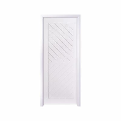 White Paint PVC Wooden Doors 90cm Width Waterproof 6 Layer Painting