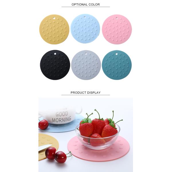 Protections chaudes épaisses rondes de tapis d'endroit de silicone de résistance thermique de silicone