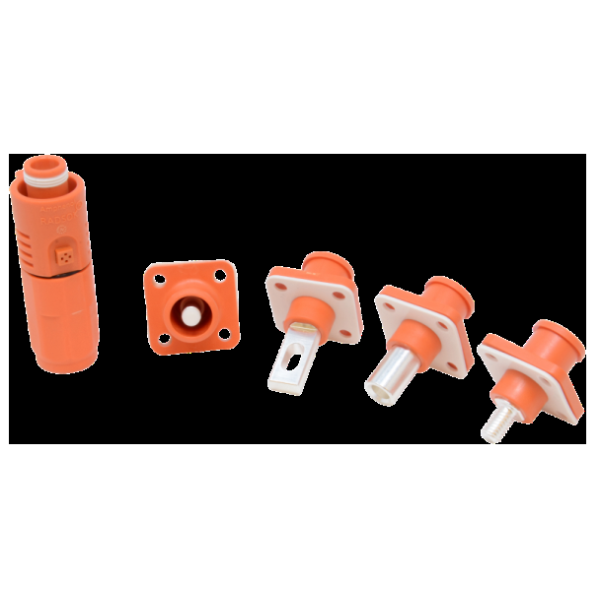 Compression lug Amphenol SLPIRB50CPSR1 featuring durable thermoplastic housing and copper alloy contacts for heavy equipment