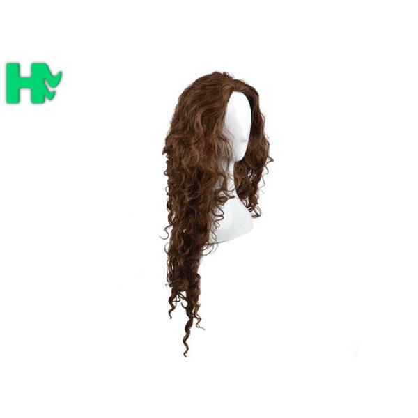 Curly Colorful Long Synthetic Wigs Non Remy Hair Ventilate Comfortable
