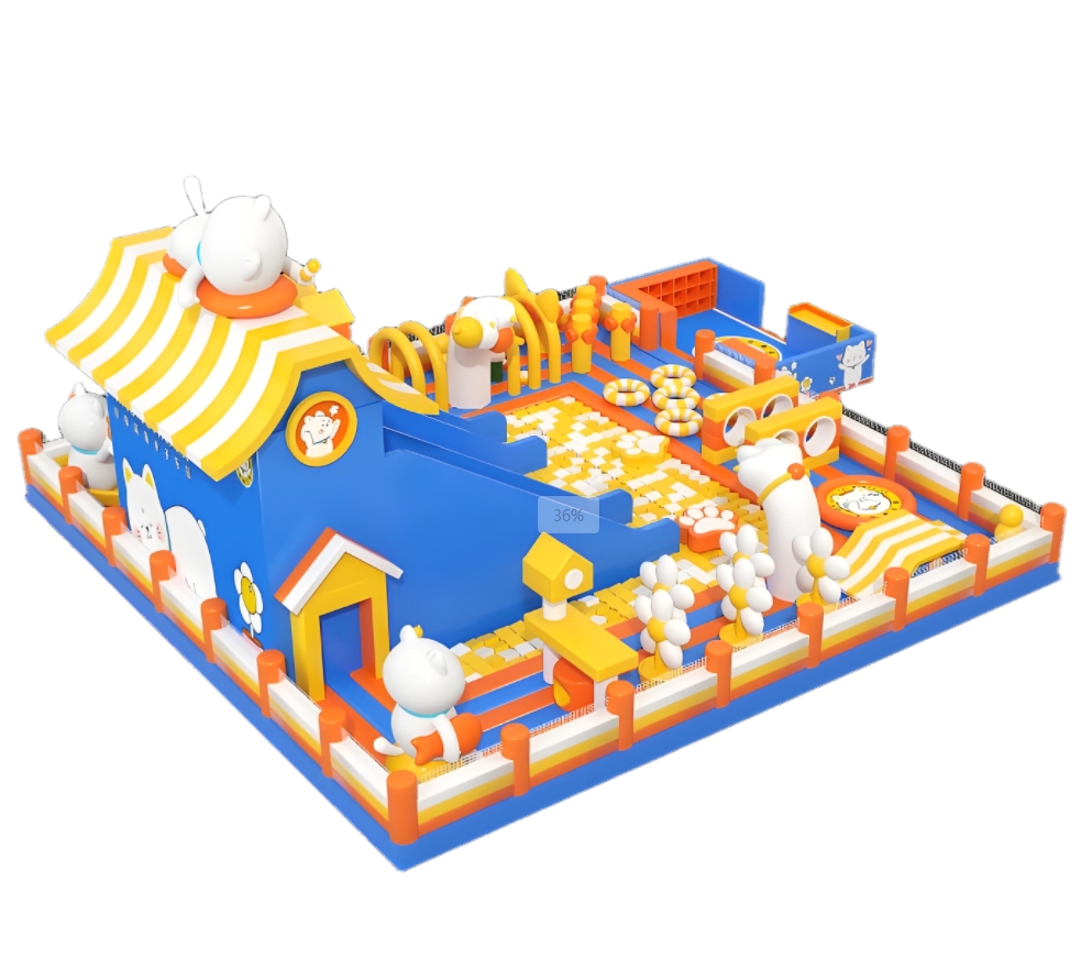 Hot Sale Inflatable Land Park Fun Amusement Bouncer Slide Safety Certified Kids Bounce House Obstacle Course Rentals