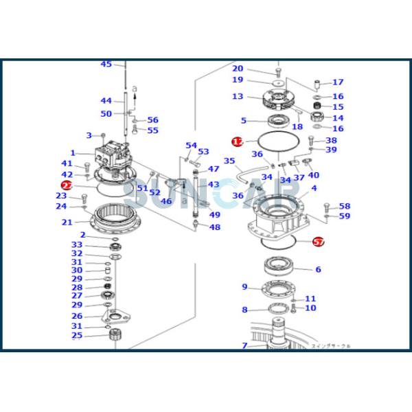 Набор уплотнения экскаватора для мотора 706-7G-01040 7067G01040 KOMATSU PC200-7 качания
