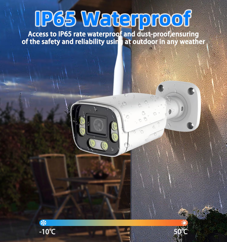 5MP WiFi Bullet Security Camera, Outdoor Surveillance Camera, 10X Digital Zoom, Two‑Way Audio, Human Motion Detection, Eseecloud App Remote Monitoring