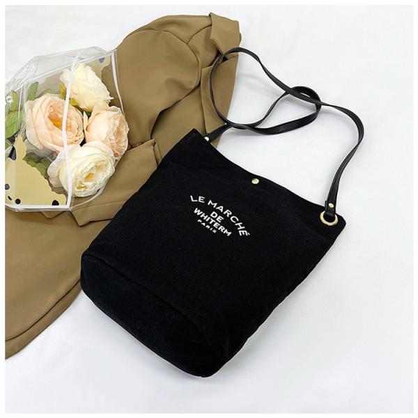 Newest Fashionable Medium Canvas Female Bucket Bag for 2024 Summer Crossbody Printing