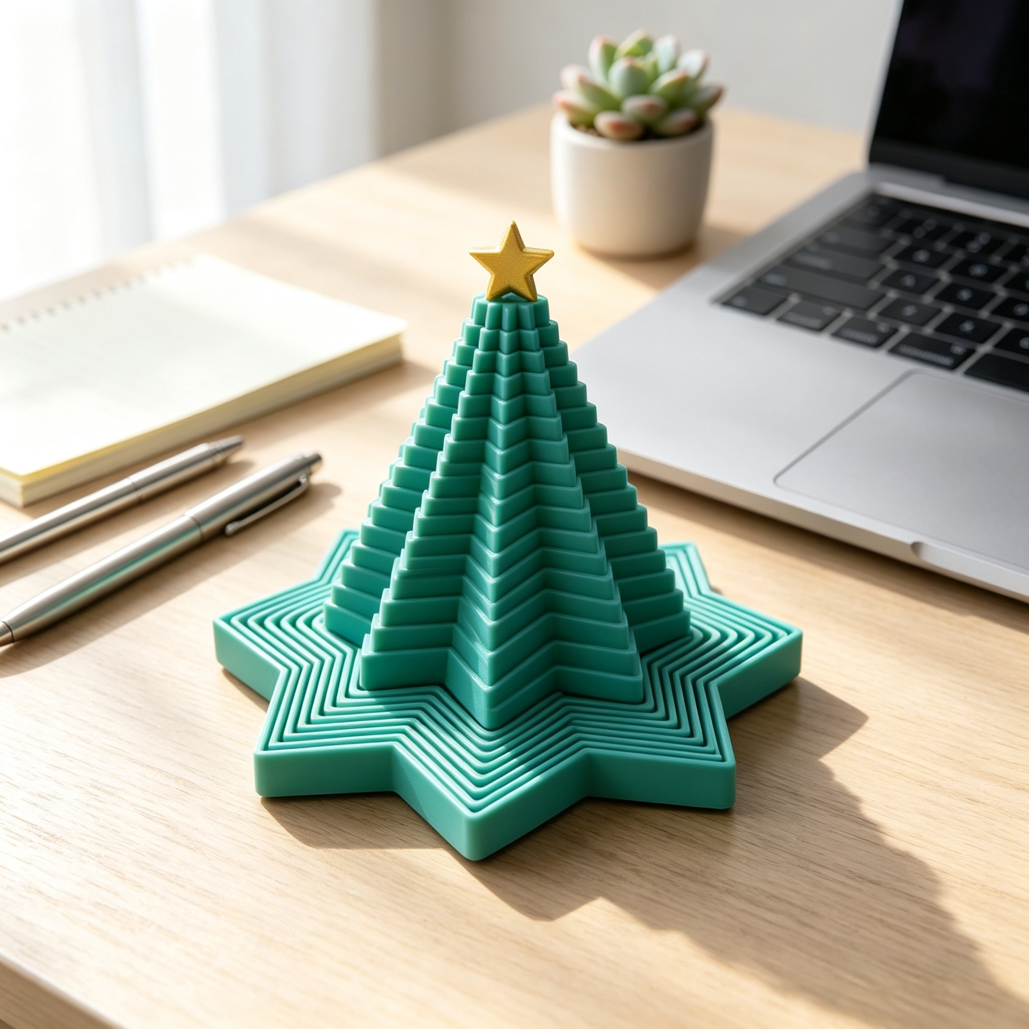 Stretchable 3D Printed Holiday Decoration Xmas Tree Stress Relief Desktop Decor
