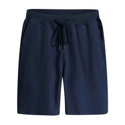 blue Men'S Athletic Clothing 180g Rib Waist French Terry Cotton Shorts with rope