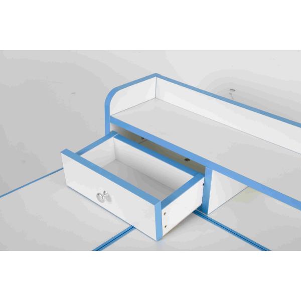 Adjustable Height Kids Study Desk 2 Tier Shelves , Childrens Homework Desk With Drawing Board