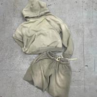 Vêtement de haute qualité en laine ordinaire sur mesure en blanc, lavé à l'acide, sweat, chemise à capuche, chemise courte, chemise courte, chemise courte, chemise courte, chemise courte.