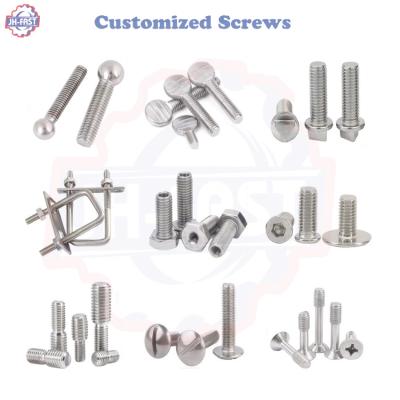 Custom Logo Slotted Shoulder Non-standard Machine Screw Brass Carbon Stainless Steel