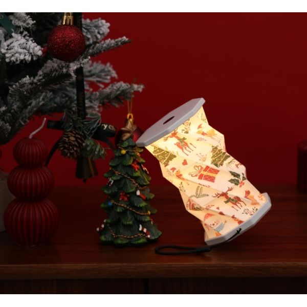 Personalized Art Rotating Paper Lamp USB Powered Foldable Light Macaron Colors