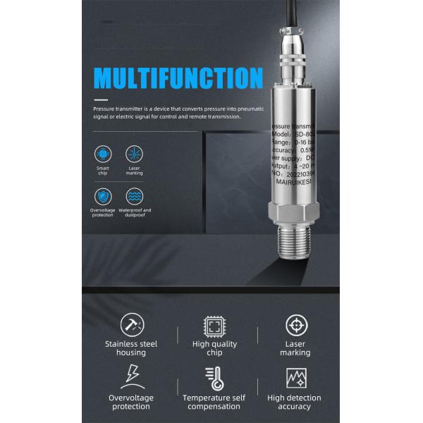 0.5%Fs Aviation Plug Hydraulic Pressure Sensor Explosion Proof Pressure Transmitter 4-20mA
