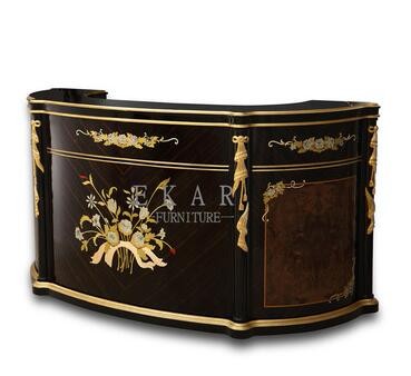 Luxury Classic Wood Stool Leather Antique Bar High Chair