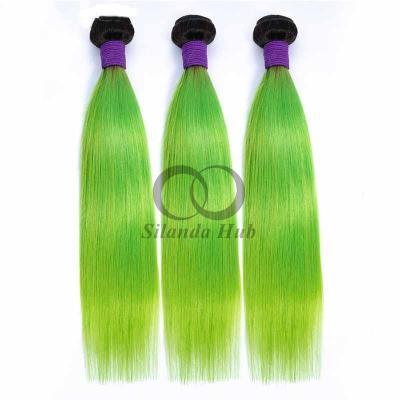 #T1B/Green Straight Remy Human Hair Bundles Sew In Weave Bundles Brazilian Bundle Deals