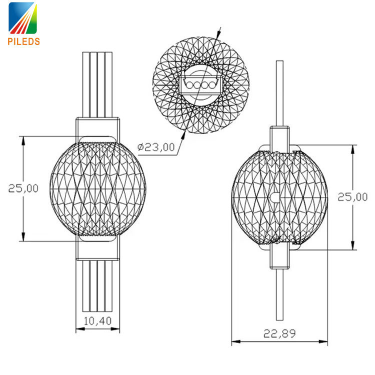 20мм 23мм пиксельный светодиод 3D Ball Smart RGB SM16703 полный цвет DC12V 6 штук SMD3535 водонепроницаемый IP68