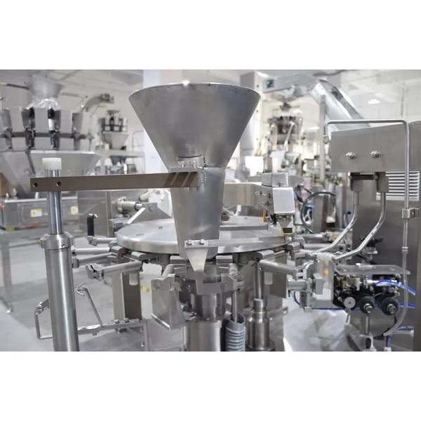 High-Speed 70 bags/min Stainless Steel Premade Pouch Packing Machine with 8-Station Structure for Zipper Pouches