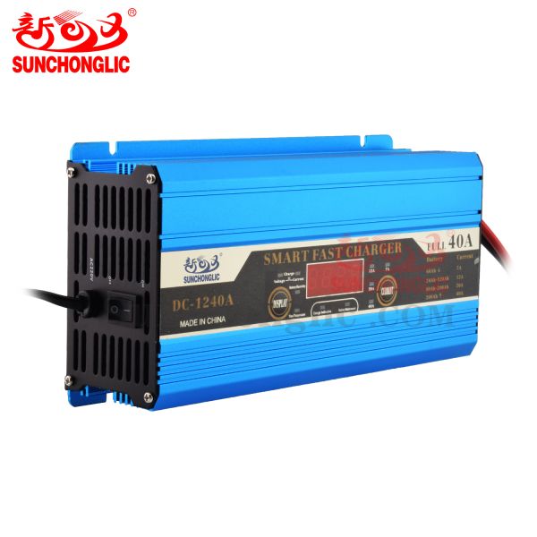 12V 40A Three-Phase Battery Charger for AGM/GEL Batteries with LED Display and Engine Start Function