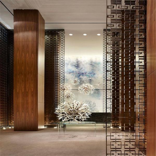 hotel indoor stainless steel screen room divider metal door partition made in china