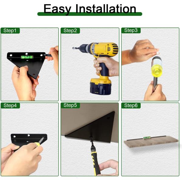 DIY Плавучие полки Стенная кронштейн Цинковая покрытие полки Кронштейн для плавучих полков