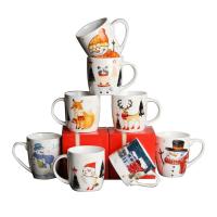 Tasse en céramique de Noël de couples de la tasse 400ml de Noël de café de tasse de petit déjeuner de lait de tasse de cadeau créatif de festival