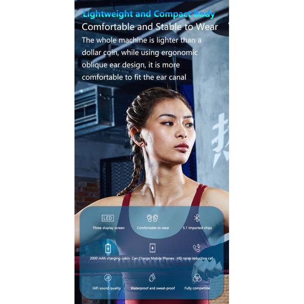 Melhores fones de ouvido sem fio verdadeiros de Earbuds com Mic Bluetooth 5,1 IPX7 impermeáveis para o esporte