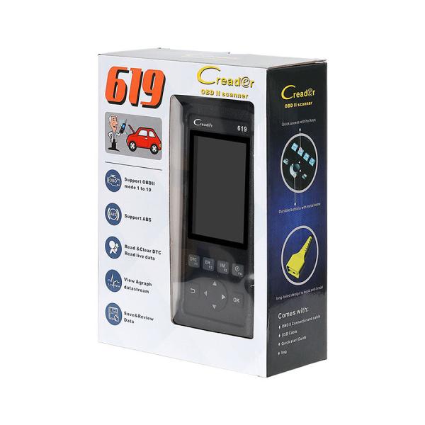 Launch Creader 619 Code Reader Full OBD2 / EOBD Functions Support Data Record and Replay