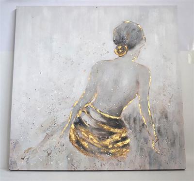 Peinture à l'huile de toile peinte à la main pour la décoration de paysages sans cadre avec une grande fleur moderne
