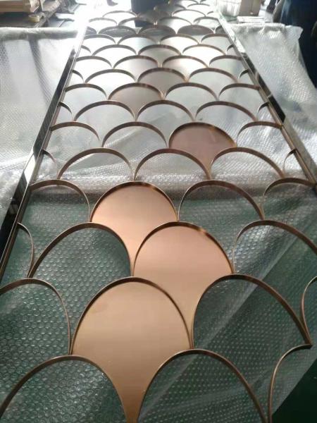 Customized Stainless Steel Screen Partition With Glass Inside For Indoor Metal Room Divider