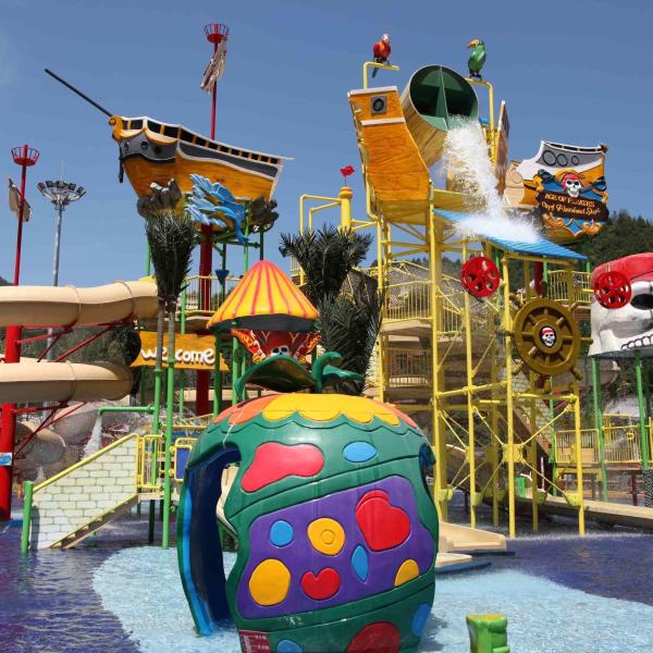 Equipamento colorido do parque do pulverizador da carpa para crianças/crianças no equipamento da fibra de vidro do parque da água