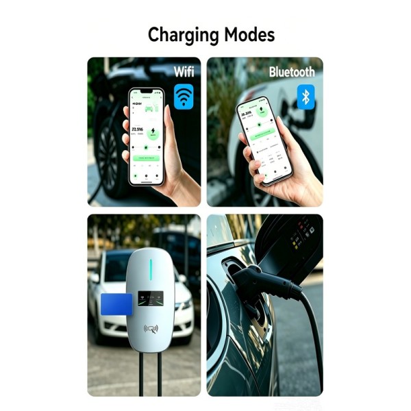 32A 7kW Wall-mounted EV Charger with App-Controlled Fast Charging Station for Cars