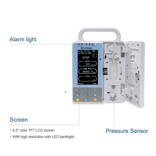 Hospital 4.3 Screen Medical Infusion Pump Remote Control Drug Library History Records Alarm Light