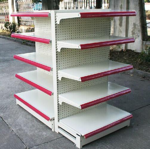 Shop Gondola Supermarket Display Shelving Pegboard Metal Steel Shelf Rack For Retail
