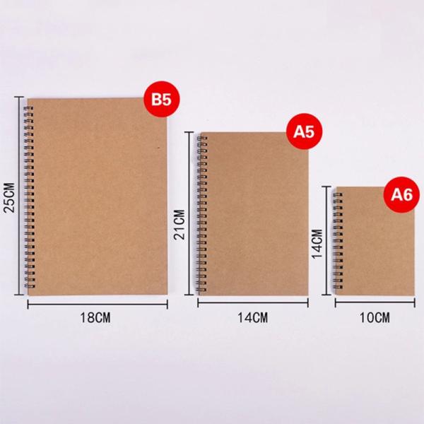 Cuaderno de papel de Kraft espeso de estilo retro de impresión simple