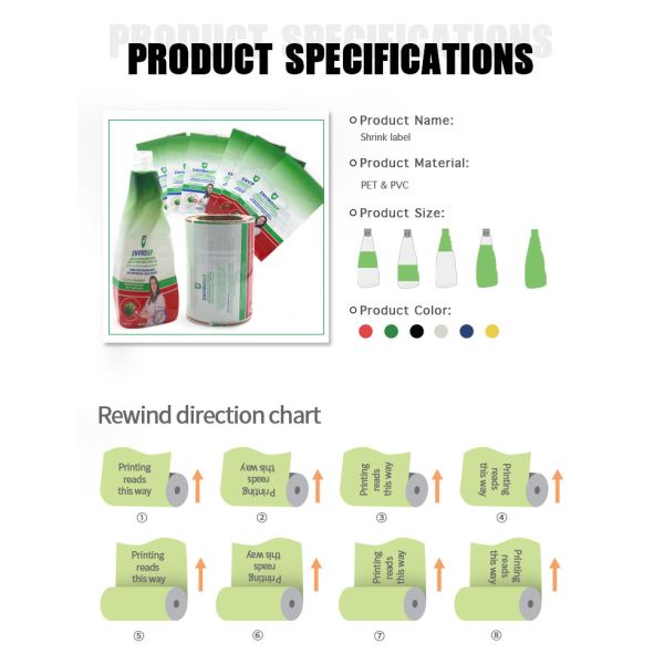 Clear Custom Shrink Wrap Labels With Perforation Food Safe Wrap Daily Packaging For Bottles