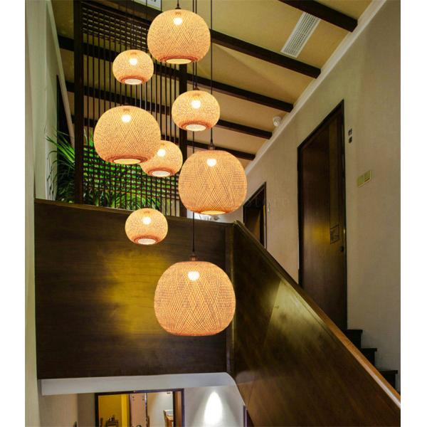 Chinese Bamboo Ball Pendant Lights Weaving Living Room Decoration Rattan Hanging Lamp(WH-WP-29)