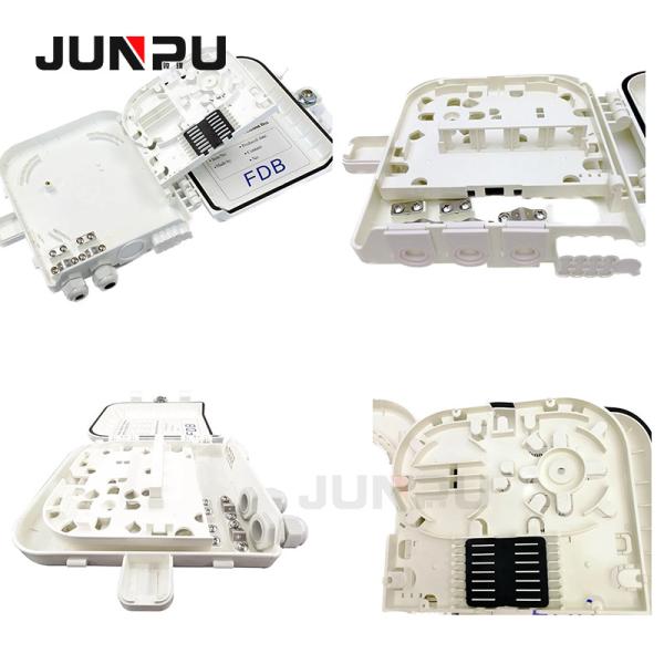 White 8 Core fiber optic distribution frame with SC adapter and pigtails