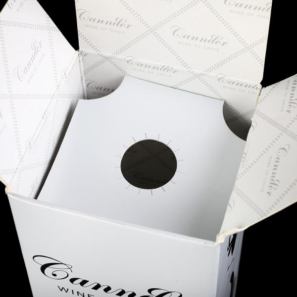 Fechamento do impacto da garrafa das caixas de presente dobráveis do vinho do cartão único para Champagne Whisky Alcohol