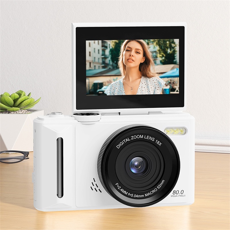 Retro 5K Video Digital Camera With Optical Zoom Anti Shake 3 Inch Flip Screen Vlog CMOS Camera Support External Lens for Vlog