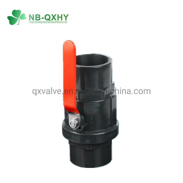 Irrigation UPVC 2 PCS Socket Ball Valve Plastic Grey Body with Pn10 Nominal Pressure