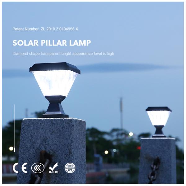 Lámpara solar del pilar de la prenda impermeable Ip65 para la decoración al aire libre del jardín