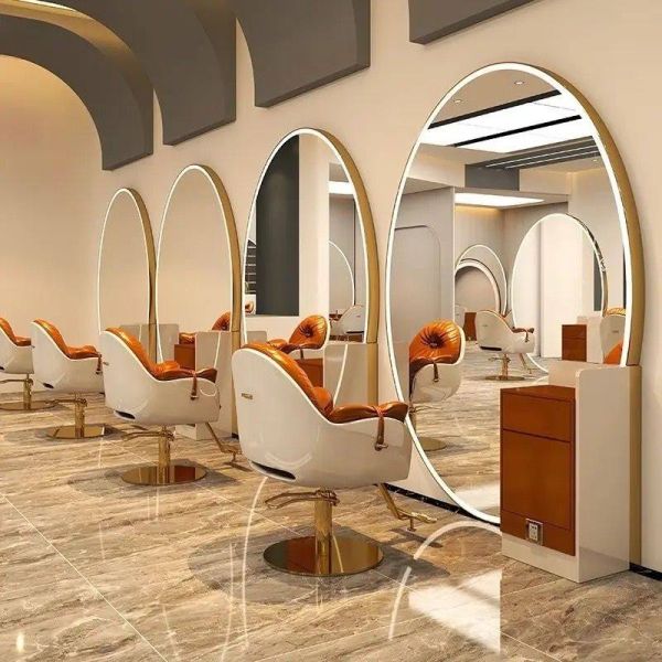 Kingstin Luxury LED Hairdressing Mirror Station Sided Styling Unit - Professional Barber Shop Furniture & Equipment