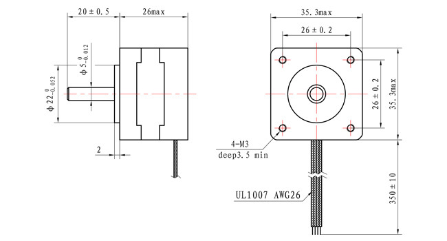 0.4A 100mNm мотор 2 участков униполярный Stepper для камеры слежения