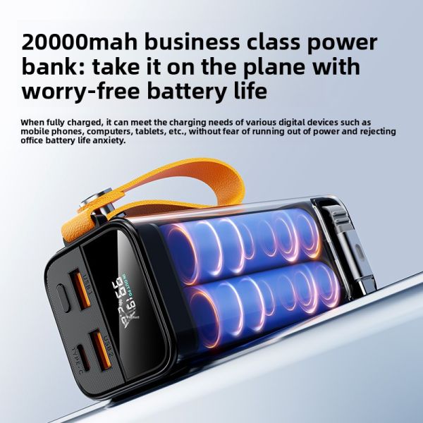 Aluminum Alloy Laptop Power Bank 20000mah High Capacity 100W USB Battery Chargers