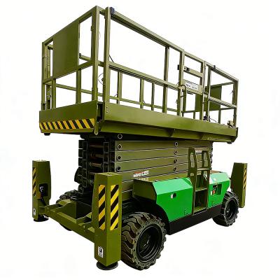 Advanced Off Road Upright Scissors Lift Platform Heavy Duty Rough Terrain ODM