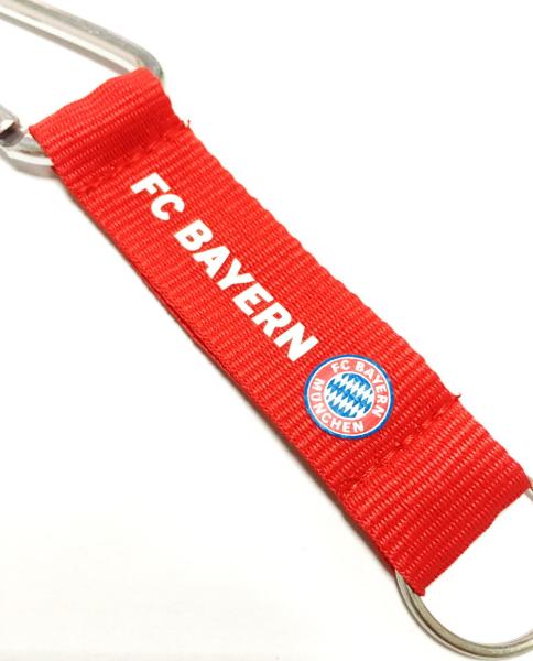 Red Durable Carabiner Key Chain With Silk - screen Printing Logo Polyester Lanyard